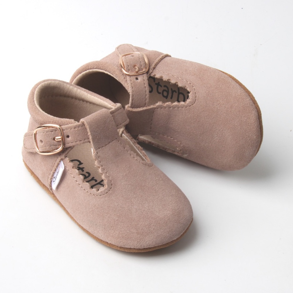 Starbie Soft-Sole beige suede Baby Mary Jane Shoes Tan Baby shoes